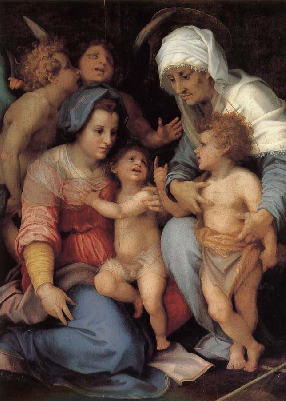 Andrea del Sarto The Virgin and Child with Saint Elizabeth. St. John childhood. Two angels oil painting image
